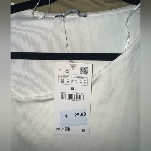 Zara One sleeve white crop top - Picture 3 of 3